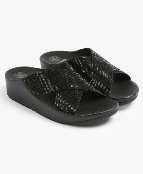 ⁦J55-001 קריסטל סלייד שחור FITFLOP⁩ – תמונה ⁦3⁩
