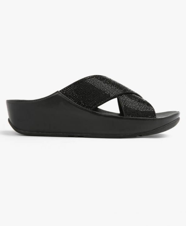 ⁦J55-001 קריסטל סלייד שחור FITFLOP⁩ – תמונה ⁦2⁩