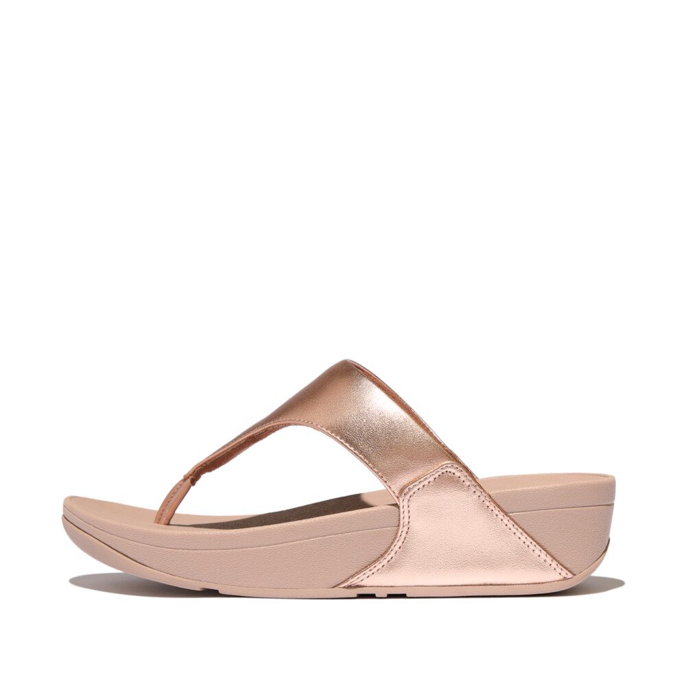 I88-323 | FitFlop Lulu Toe-Post Sandals כפכפי אצבע לנשים בצבע רוז גולד – תמונה 4
