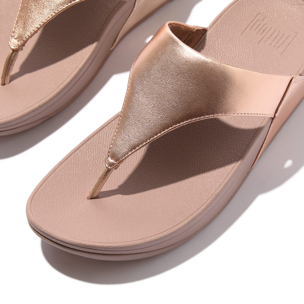 I88-323 | FitFlop Lulu Toe-Post Sandals כפכפי אצבע לנשים בצבע רוז גולד – תמונה 2