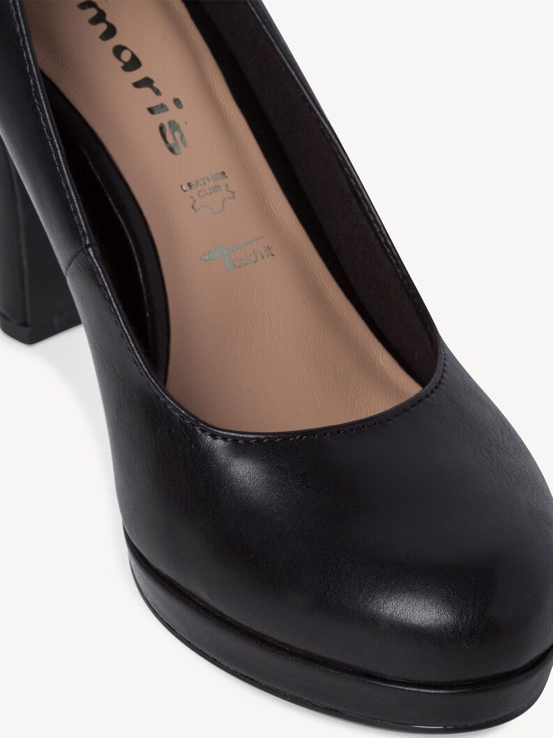 נעלי סירה עקב מרובע גבוהה / שחור מט – תמונה 7