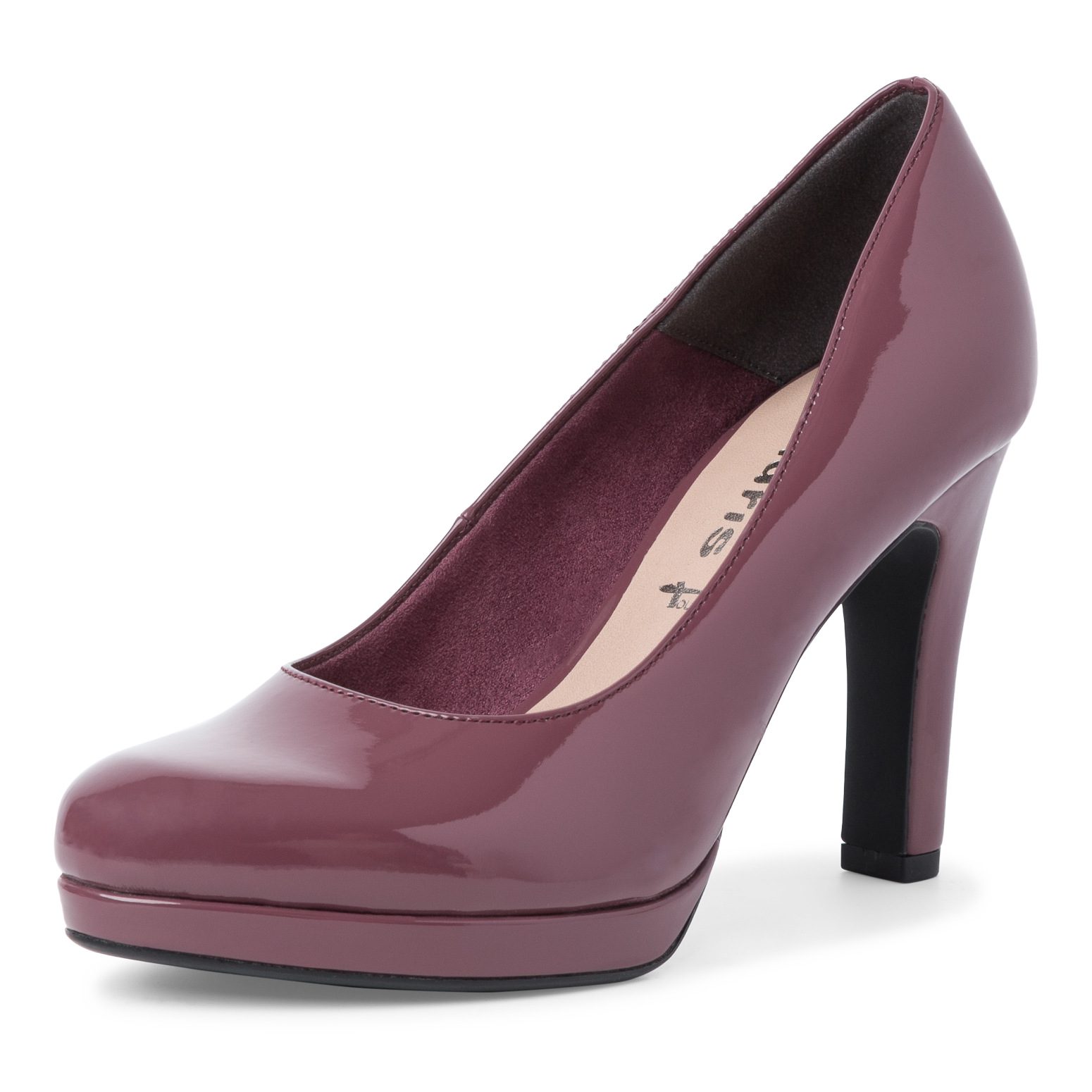 נעלי סירה עקב מרובה גבוהה /יין לק – תמונה 3