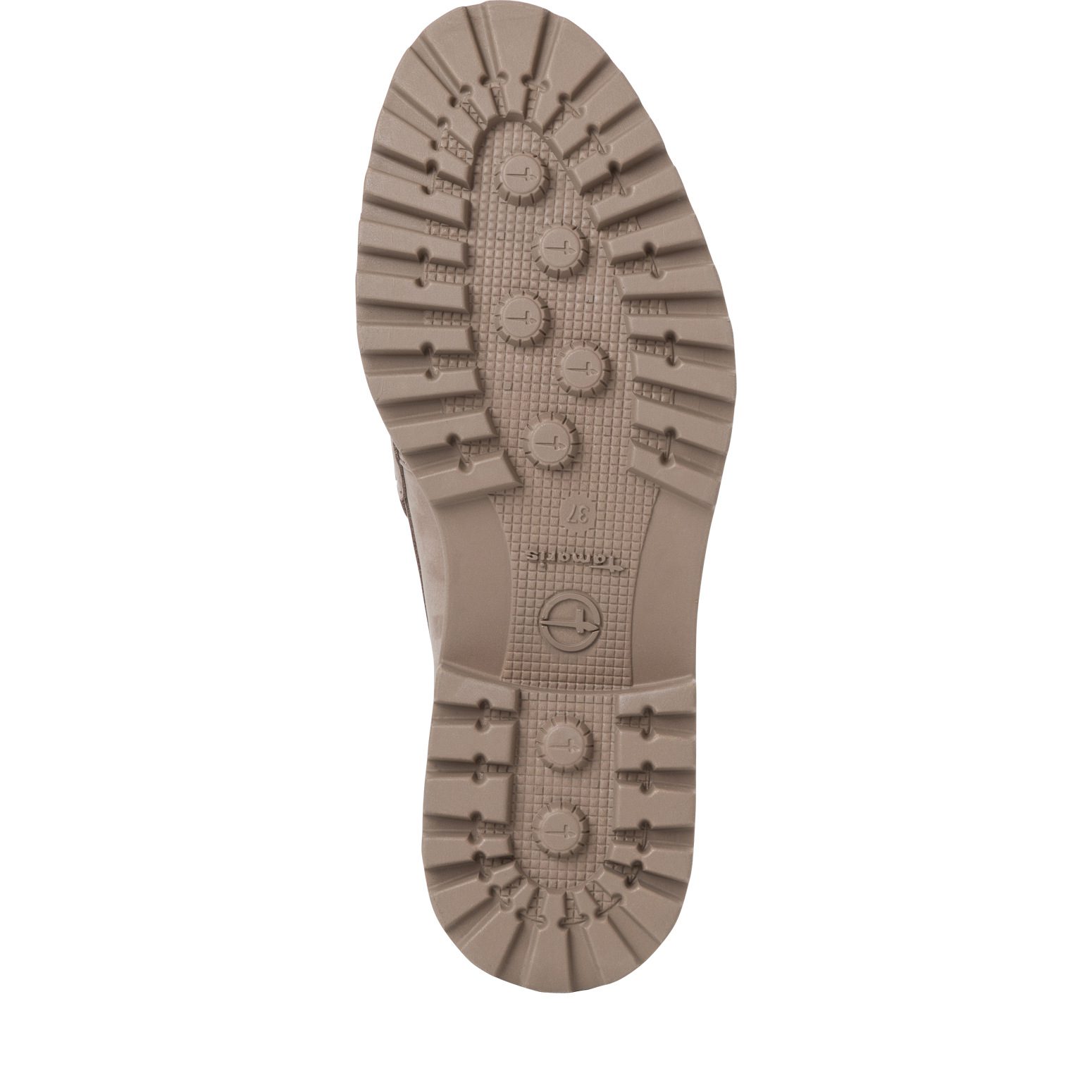 נעלי מוקסין מעור עם אבזם סוליית טרקטור / בז' – תמונה 5