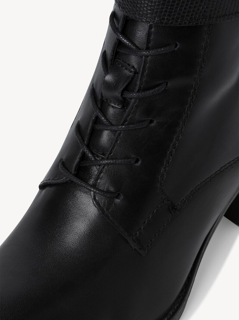 Tamaris / מגפוני עור שרוכים ואבזם עקב רחב שחור – תמונה 7