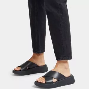 FW5-090 | FITFLOP כפכפי פ-מוד פלאט פורם קרוס סלייד שחור