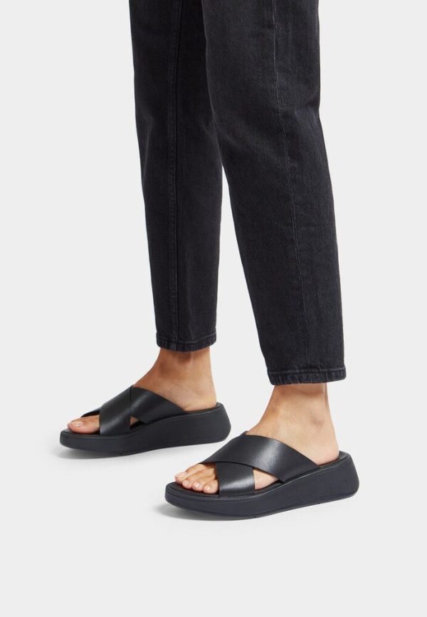 FW5-090 | FITFLOP כפכפי פ-מוד פלאט פורם קרוס סלייד שחור