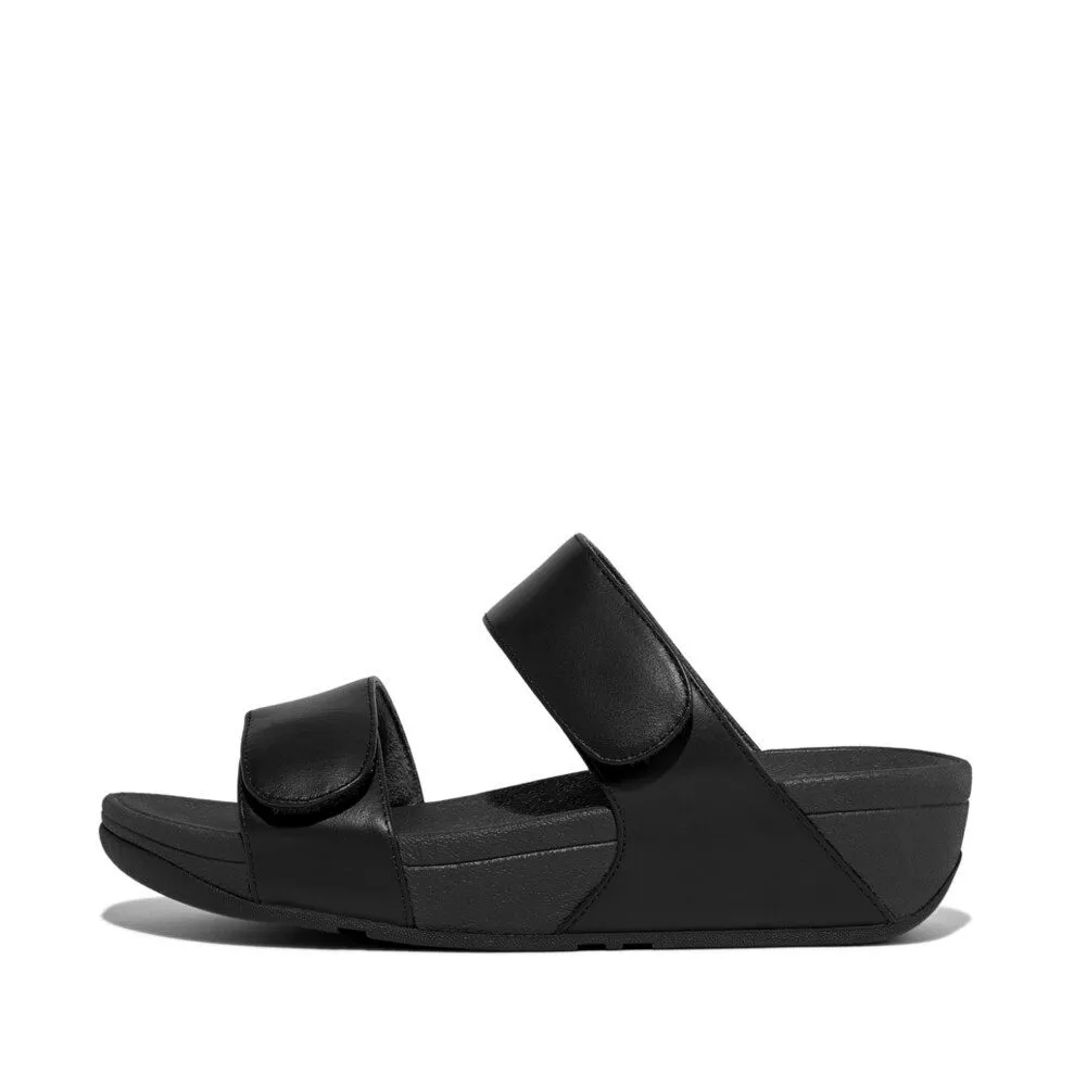 FV6-090 | FitFlop Lulu Two-Bar Slide Sandals כפכפי נשים שתי רצועות בצבע שחור – תמונה 4