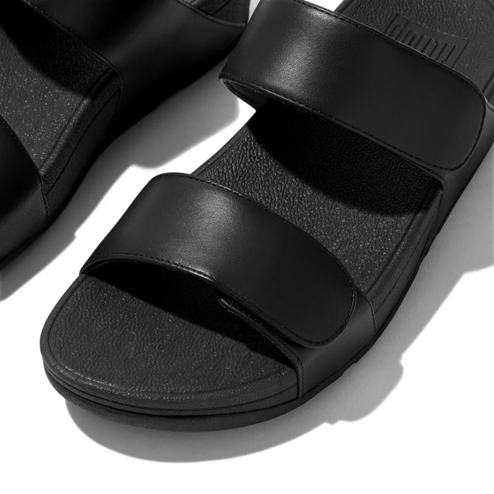 FV6-090 | FitFlop Lulu Two-Bar Slide Sandals כפכפי נשים שתי רצועות בצבע שחור – תמונה 2