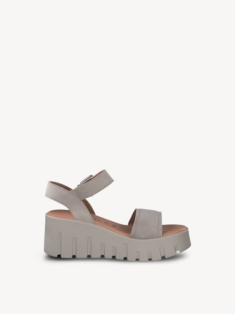 Tamaris / סנדלי עור פלטפורמה טרקטור אפור אבן – תמונה 4