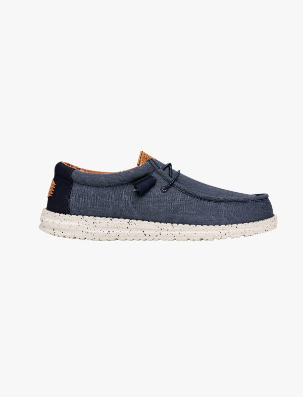 נעלי סליפ און לגבר נייבי WALLY WASHED CANVAS / Hey DUDE