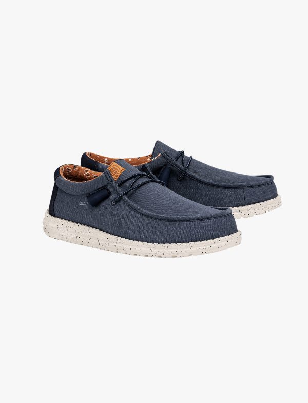 ⁦נעלי סליפ און לגבר נייבי WALLY WASHED CANVAS / Hey DUDE⁩ – תמונה ⁦2⁩