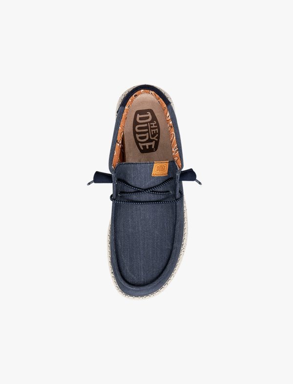 ⁦נעלי סליפ און לגבר נייבי WALLY WASHED CANVAS / Hey DUDE⁩ – תמונה ⁦3⁩