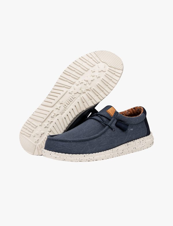 ⁦נעלי סליפ און לגבר נייבי WALLY WASHED CANVAS / Hey DUDE⁩ – תמונה ⁦4⁩