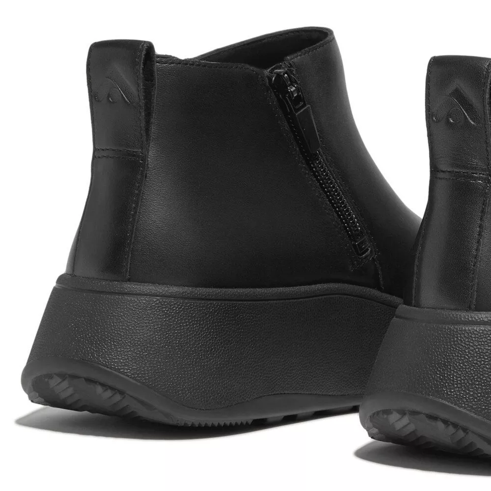 FitFlop | GM2-090 מגפי קרסול פ-מוד מעור שטוח עם רוכסן שחור – תמונה 3
