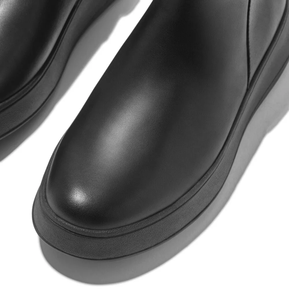 FitFlop | GM2-090 מגפי קרסול פ-מוד מעור שטוח עם רוכסן שחור – תמונה 4