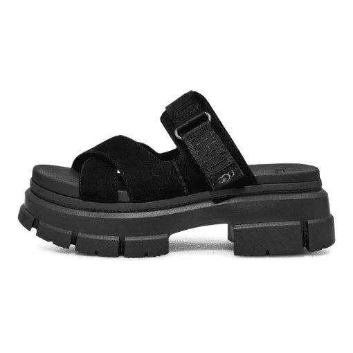⁦כפכפי נשים פלטפורמה UGG / Ashton Slide Black⁩ – תמונה ⁦2⁩