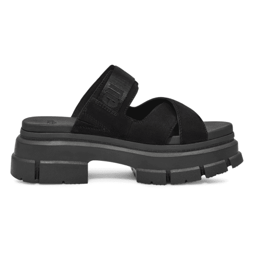 ⁦כפכפי נשים פלטפורמה UGG / Ashton Slide Black⁩ – תמונה ⁦3⁩