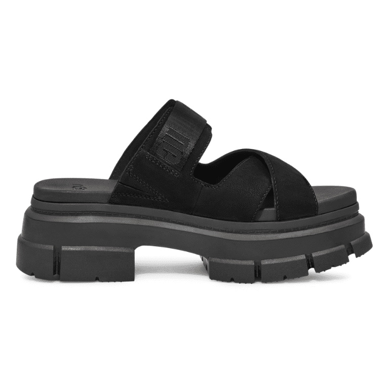 ⁦כפכפי נשים פלטפורמה UGG / Ashton Slide Black⁩ – תמונה ⁦3⁩