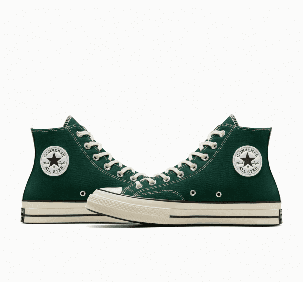 ⁦סניקרס קנבס גבוהות לגבר ירוק  CONVERSE /  CHUCK 70 HI⁩ – תמונה ⁦2⁩