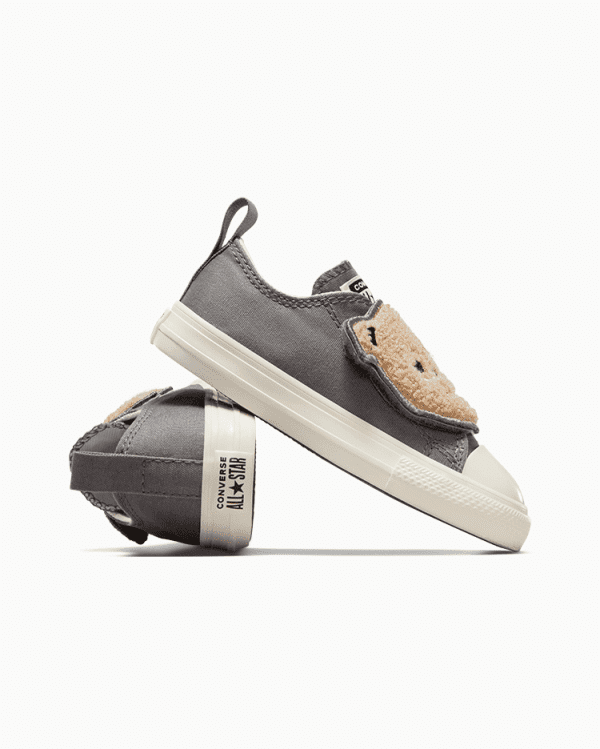 ⁦סניקרס קנבס נמוכות תינוקות אפור CONVERSE / CTAS ONE STRAP OX⁩ – תמונה ⁦2⁩