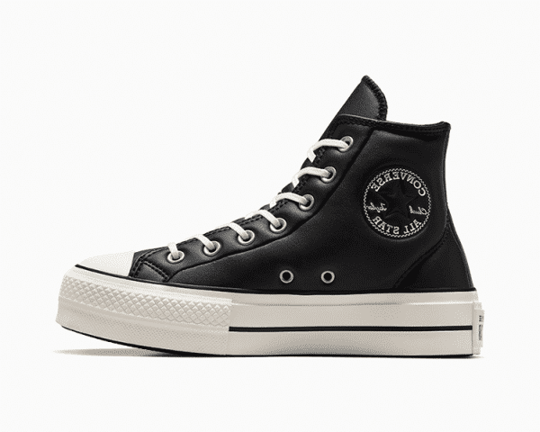 סניקרס קנבס גבוהות נשים שחור CONVERSE /  CTAS LIFT HI BLACK