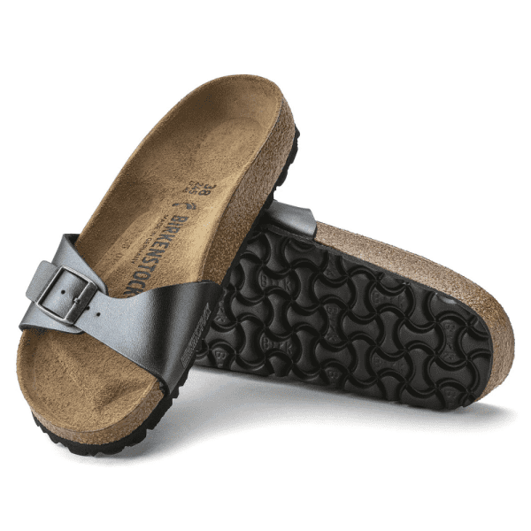 ⁦כפכפי בירקנשטוק מדריד שחור מטאלי לנשים BIRKENSTOCK / MADRID⁩ – תמונה ⁦4⁩