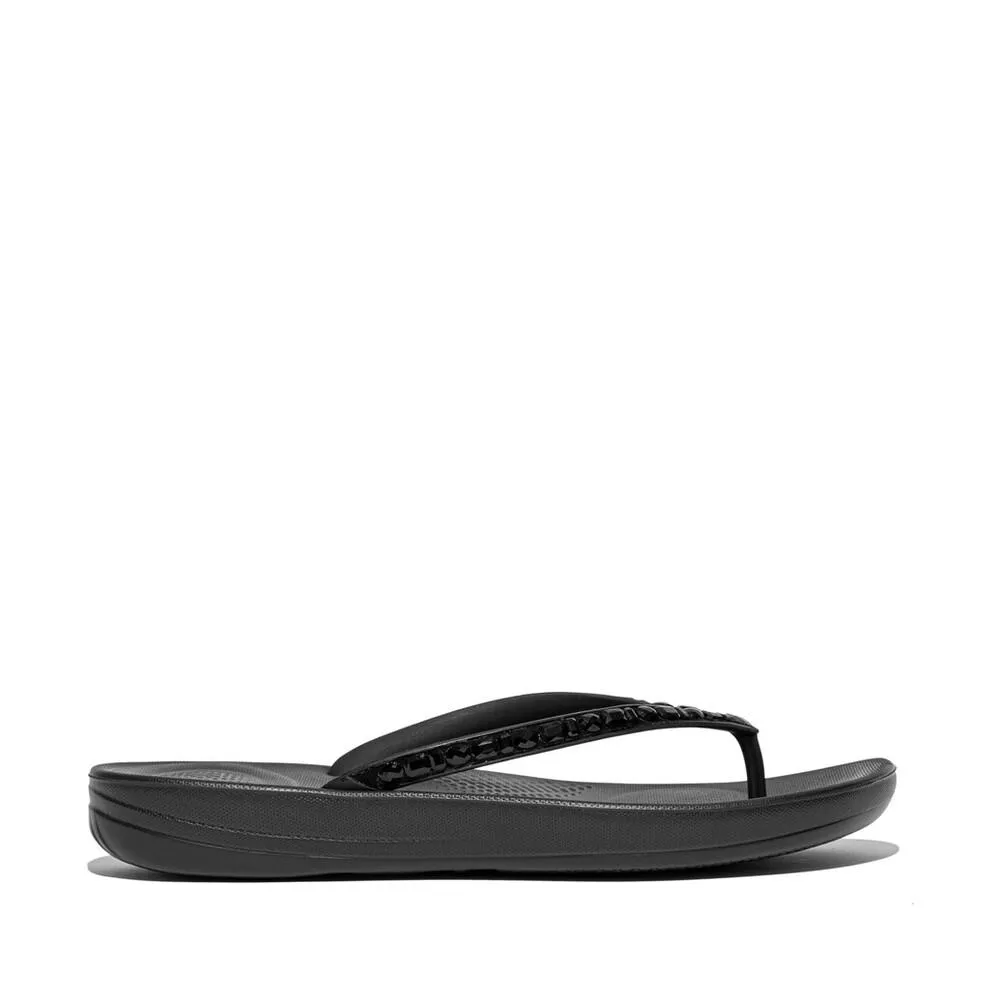 FitFlop iQushion Crystal Toe-Post | JC8-090 כפכפי אצבע לנשים עם קריסטלים בצבע שחור – תמונה 5