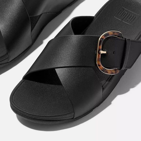 ⁦FitFlop | JE8-090 כפכפי לולו אבזם קרוס שחור⁩ – תמונה ⁦2⁩