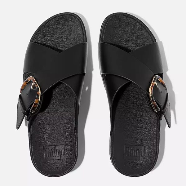 ⁦FitFlop | JE8-090 כפכפי לולו אבזם קרוס שחור⁩ – תמונה ⁦3⁩