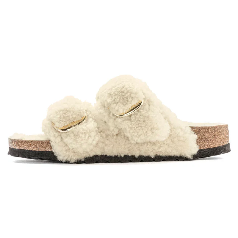 כפכפי אריזונה לנשים שמנת BIRKENSTOCK / Arizona Big Buckle