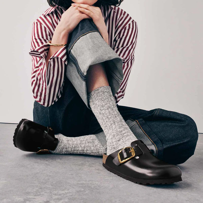 כפכפי בוסטון לנשים שחור BIRKENSTOCK / Boston – תמונה 6