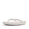 FitFlop iQushion Multi-Tone Crystal Toe-Post JC8-194 כפכפי אצבע לנשים עם קריסטלים בצבע לבן