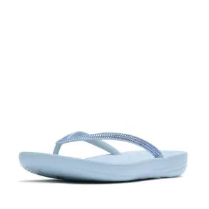 FitFlop iQushion Sparkle Toe-Post R08-D50 כפכפי אצבע לנשים עם נצנוץ בצבע תכלת