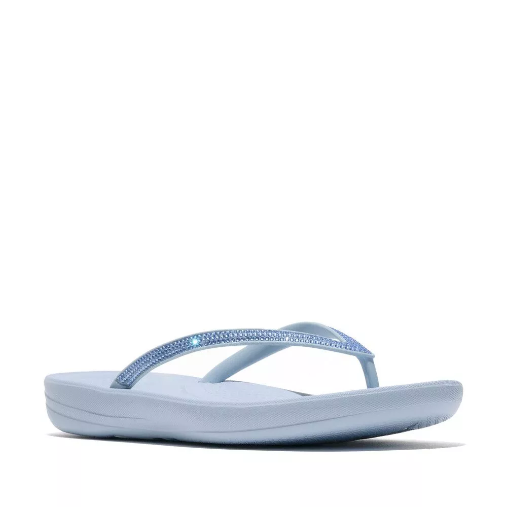 FitFlop iQushion Sparkle Toe-Post R08-D50 כפכפי אצבע לנשים עם נצנוץ בצבע תכלת – תמונה 5