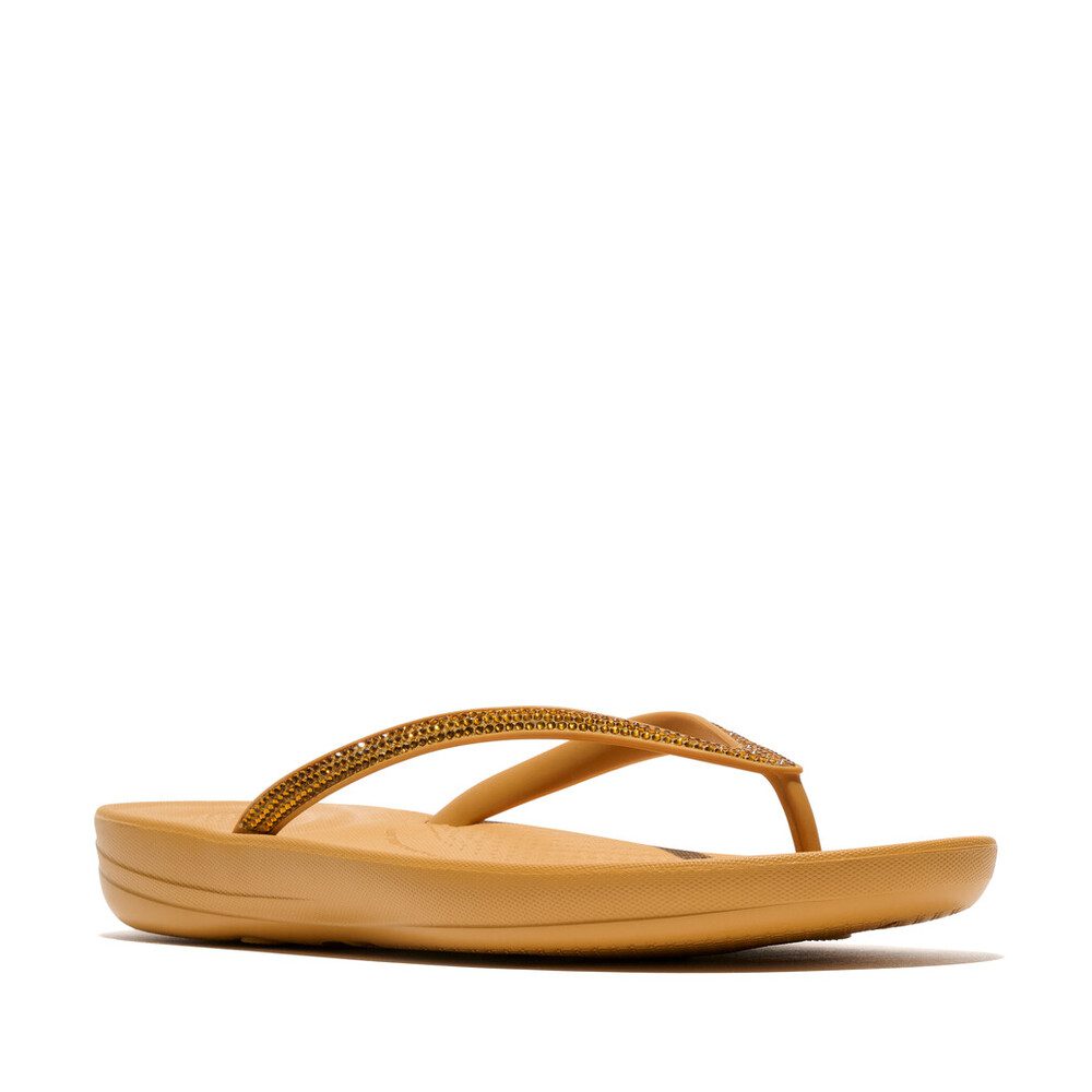 FitFlop iQushion Sparkle Toe-Post R08-D65 כפכפי אצבע לנשים עם נצנוץ בצבע כתום – תמונה 3