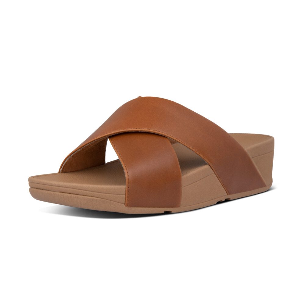 FitFlop Lulu Cross Slide Sandals K04-592 כפכפי נשים לולו איקס בצבע חום
