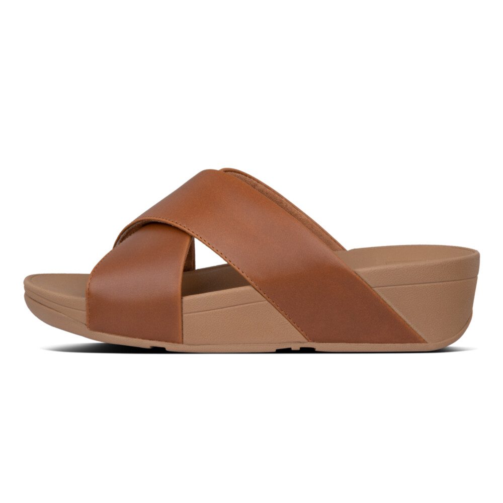 FitFlop Lulu Cross Slide Sandals K04-592 כפכפי נשים לולו איקס בצבע חום – תמונה 3