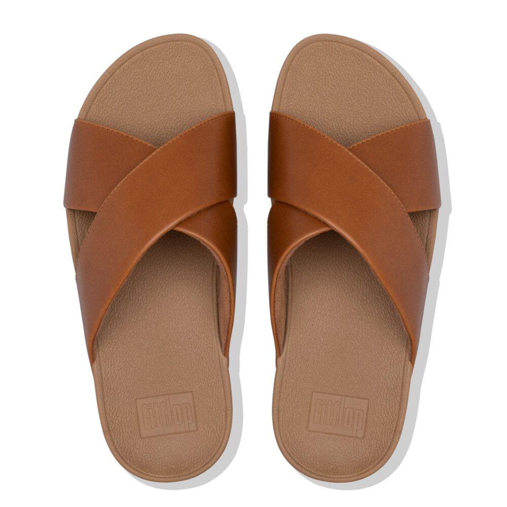 FitFlop Lulu Cross Slide Sandals K04-592 כפכפי נשים לולו איקס בצבע חום – תמונה 2