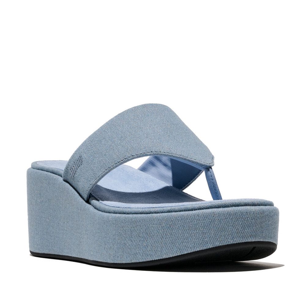 FitFlop Wedge Platform Sandals A5H-E01 סנדלי פלטפורמה לנשים בצבע תכלת – תמונה 5