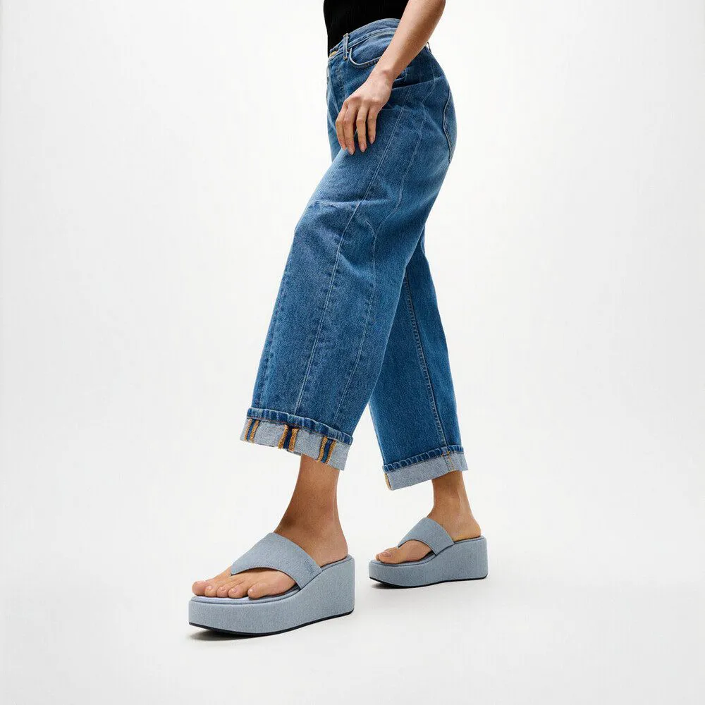 FitFlop Wedge Platform Sandals A5H-E01 סנדלי פלטפורמה לנשים בצבע תכלת – תמונה 7