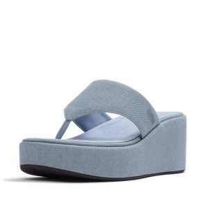 FitFlop Wedge Platform Sandals A5H-E01 סנדלי פלטפורמה לנשים בצבע תכלת