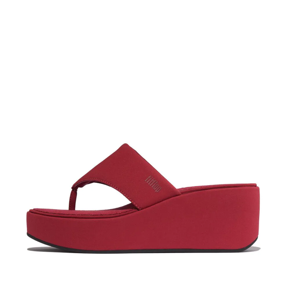 FitFlop Wedge Platform Sandals JF8-D47 סנדלי פלטפורמה לנשים בצבע אדום – תמונה 4