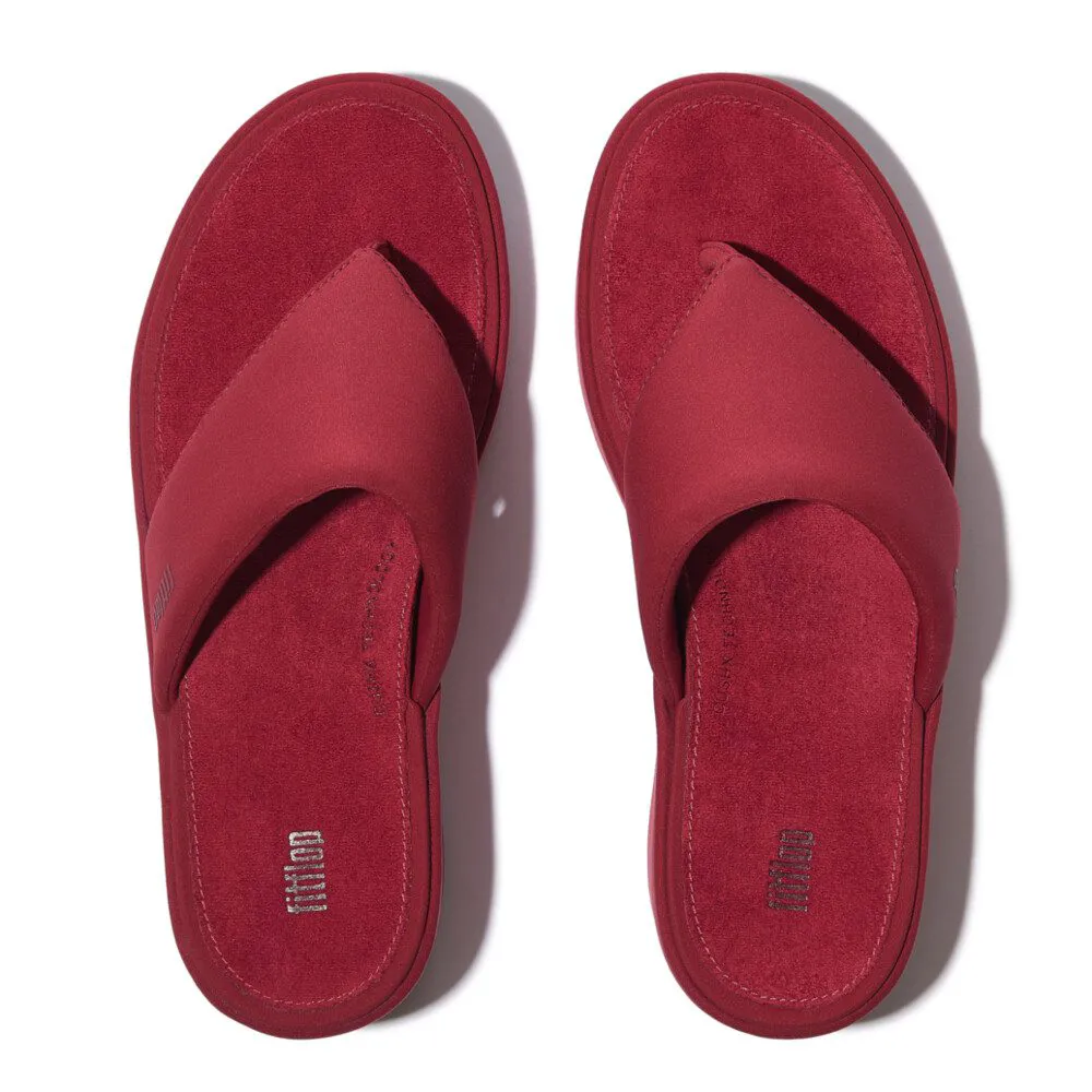 FitFlop Wedge Platform Sandals JF8-D47 סנדלי פלטפורמה לנשים בצבע אדום – תמונה 3