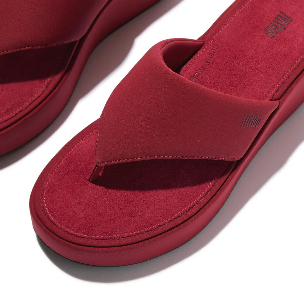 FitFlop Wedge Platform Sandals JF8-D47 סנדלי פלטפורמה לנשים בצבע אדום – תמונה 2