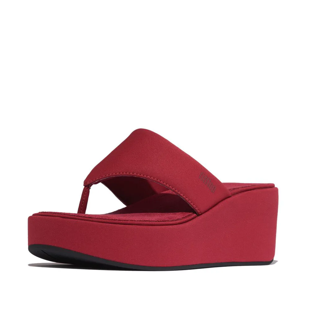 FitFlop Wedge Platform Sandals JF8-D47 סנדלי פלטפורמה לנשים בצבע אדום