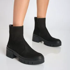 ART YORK Black מגפוני פלטפורמה מעור לנשים